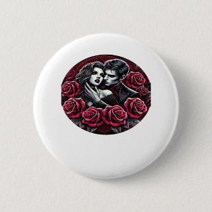 Bóton Redondo 5.08cm Romance Gótico Vampiro - Até A Morte Nos Faz Em Cl