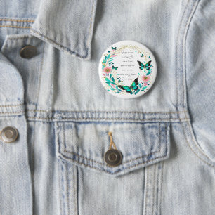 Bóton Redondo 5.08cm Romanos 8:28 Flores e borboletas