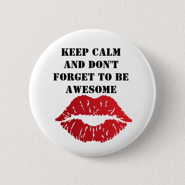 Bóton Redondo 5.08cm Romantic chic luxe red lips (Frente)