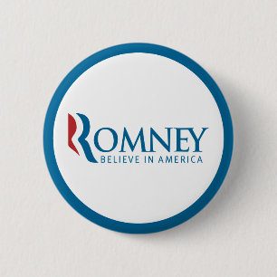 Bóton Redondo 5.08cm Romney acredita no botão de América