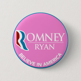 Bóton Redondo 5.08cm Romney Ryan acredita no rosa redondo de América