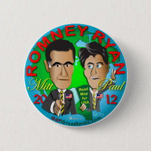 Bóton Redondo 5.08cm Romney Ryan EUA