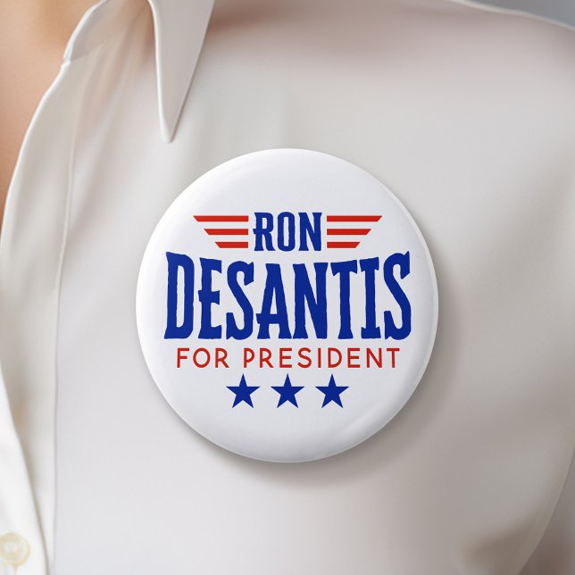 Bóton Redondo 5.08cm Ron DeSantis para a Campanha do Presidente (DeSantis Campaign Button - Great Rally button for the Next Election)