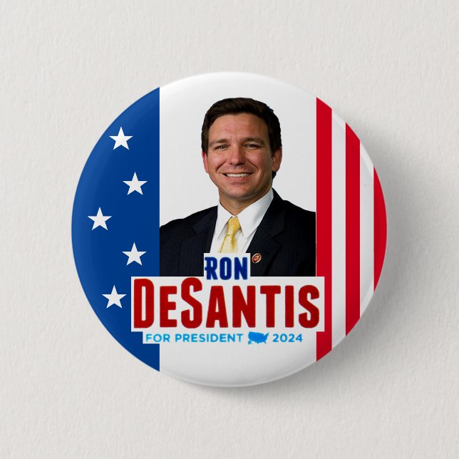 Bóton Redondo 5.08cm Ron DeSantis para o Presidente Button (Frente)