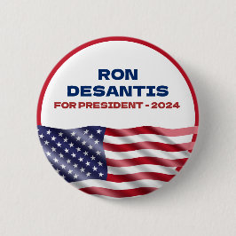 Bóton Redondo 5.08cm Ron Desantis para Presidente 2024