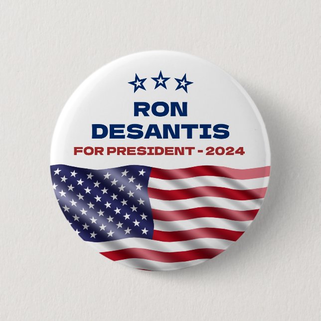 Bóton Redondo 5.08cm Ron Desantis para Presidente 2024 (Frente)