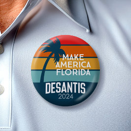 Bóton Redondo 5.08cm Ron DeSantis Presidente 2024 - Make America Florid