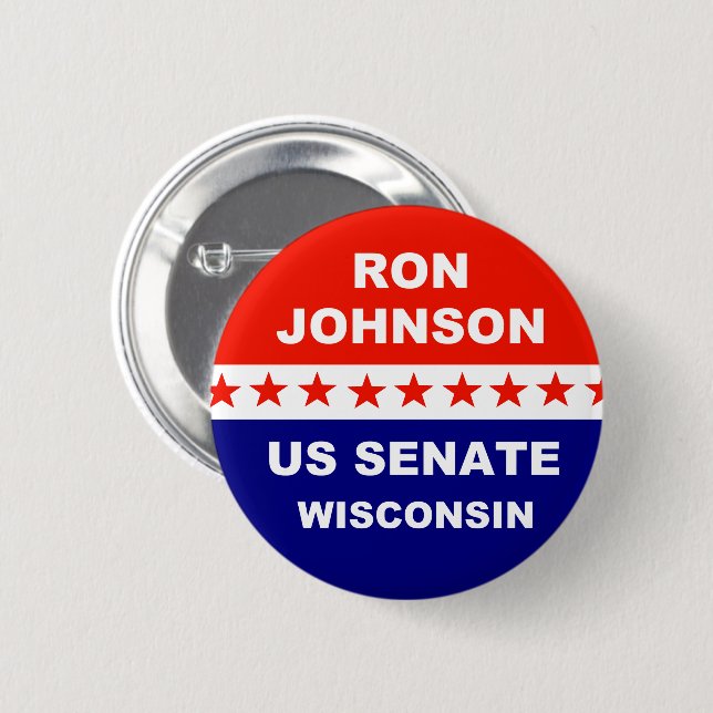Bóton Redondo 5.08cm Ron Johnson Senado dos EUA, Wisconsin, 2022 (Frente & Verso)