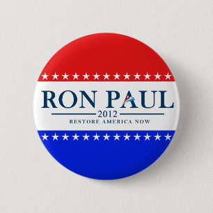 Bóton Redondo 5.08cm Ron Paul 2012 - Da restauração de América pinos