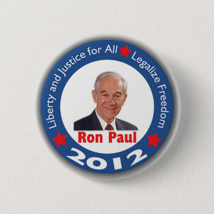 Bóton Redondo 5.08cm Ron Paul 2012: Liberdade & justiça para tudo!