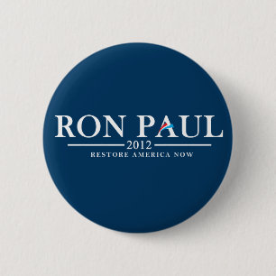 Bóton Redondo 5.08cm Ron Paul 2012 - Restauração América agora