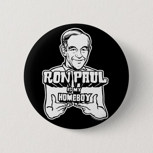 Bóton Redondo 5.08cm Ron Paul é meus botões do ficar em casa (Frente)