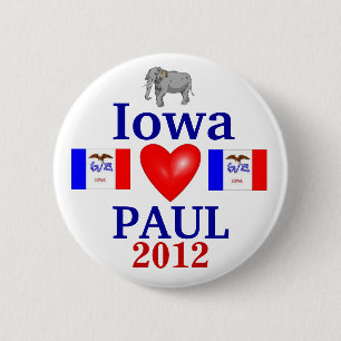 Bóton Redondo 5.08cm Ron Paul Iowa 2012