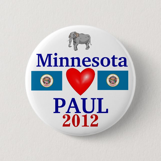 Bóton Redondo 5.08cm Ron Paul Minnesota 2012 (Frente)