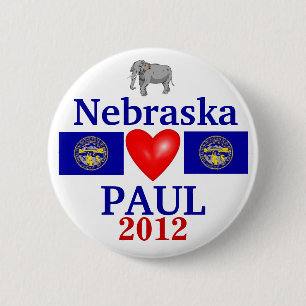Bóton Redondo 5.08cm Ron Paul Nebraska 2012