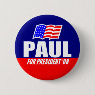 Bóton Redondo 5.08cm Ron Paul para o presidente 08 botão