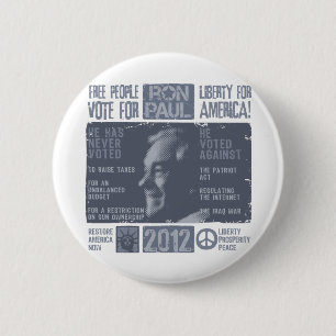 Bóton Redondo 5.08cm Ron Paul para o presidente 2012
