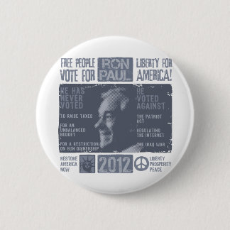 Bóton Redondo 5.08cm Ron Paul para o presidente 2012