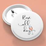 Bóton Redondo 5.08cm Rosa All Day Wine Lover<br><div class="desc">Este design pode ser personalizado escolhendo a opção personalizar para adicionar texto ou fazer outras alterações. Se este produto tiver a opção de transferir o design para outro item, certifique-se de ajustar o design para o ajustado, se necessário. Entre em contato comigo em colorflowcreations@gmail.com se desejar usar este design em...</div>