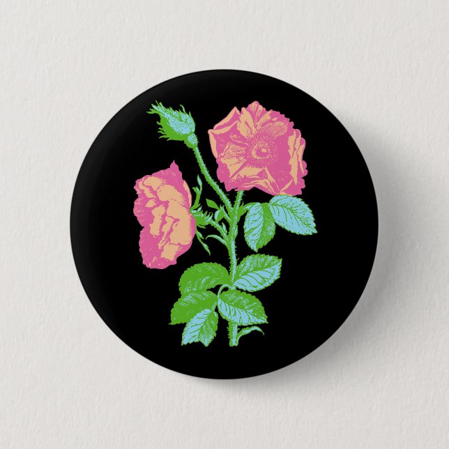 Bóton Redondo 5.08cm Rosa de Pastel (Frente)