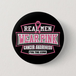 Bóton Redondo 5.08cm Rosa REAL do desgaste de homens para o cancro da