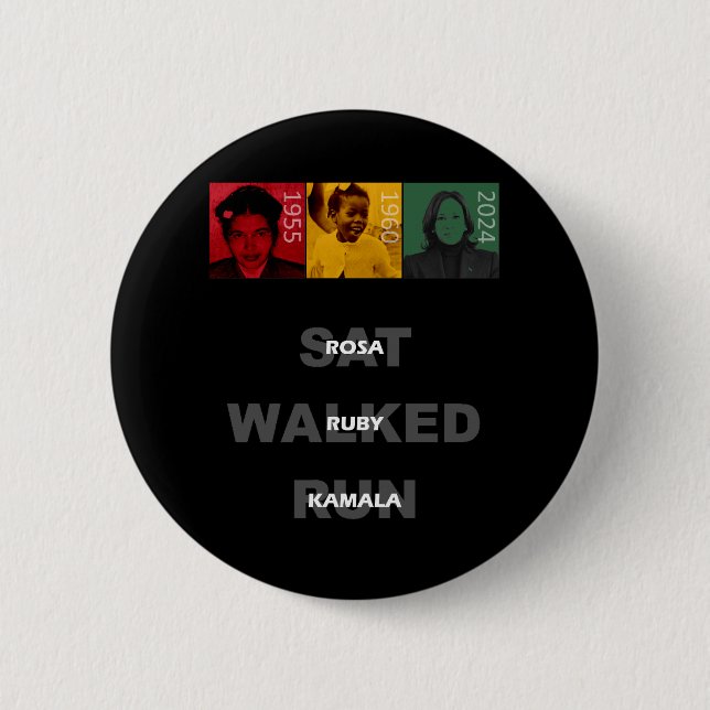 Bóton Redondo 5.08cm Rosa Sat Ruby Walked Kamala Run (Frente)