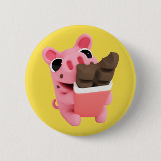 Bóton Redondo 5.08cm Rosa the Pig Chocolate