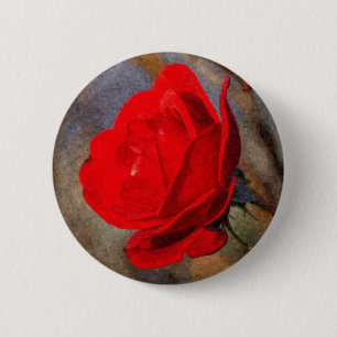 Bóton Redondo 5.08cm Rosa Vermelha