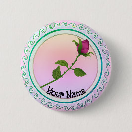 Bóton Redondo 5.08cm Rosa vermelha