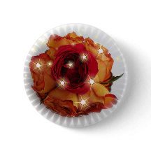 Rosa vermelha e roscas laranja e amarela