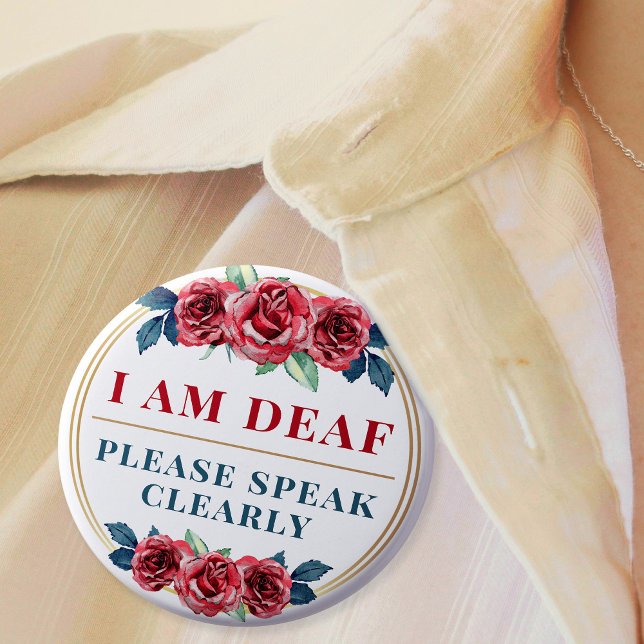 Bóton Redondo 5.08cm Rosa vermelha feminina elegante Surdez Floral (In Situ On Shirt)