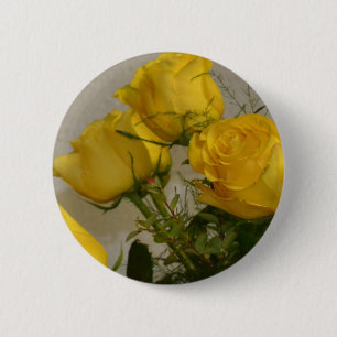 Bóton Redondo 5.08cm Rosas Amarelas