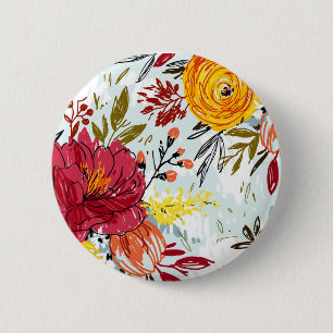 Bóton Redondo 5.08cm Rosas bonitas