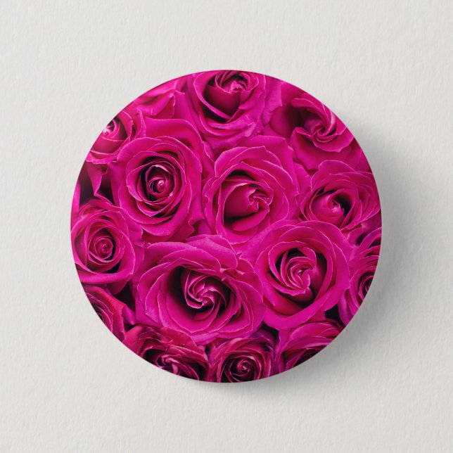 Bóton Redondo 5.08cm Rosas Rosa (Amor e Romance) (Frente)