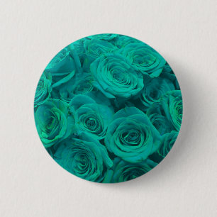 Bóton Redondo 5.08cm Rosas verdes Elegante
