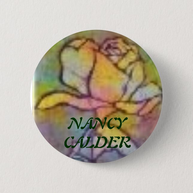 Bóton Redondo 5.08cm rosestainglass, NANCYCALDER (Frente)