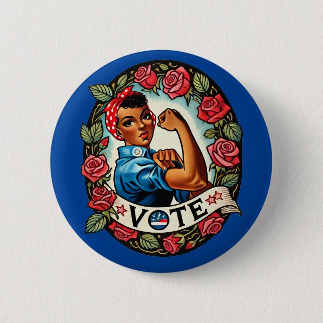 Bóton Redondo 5.08cm Rosie the Riveter Vote (Frente)