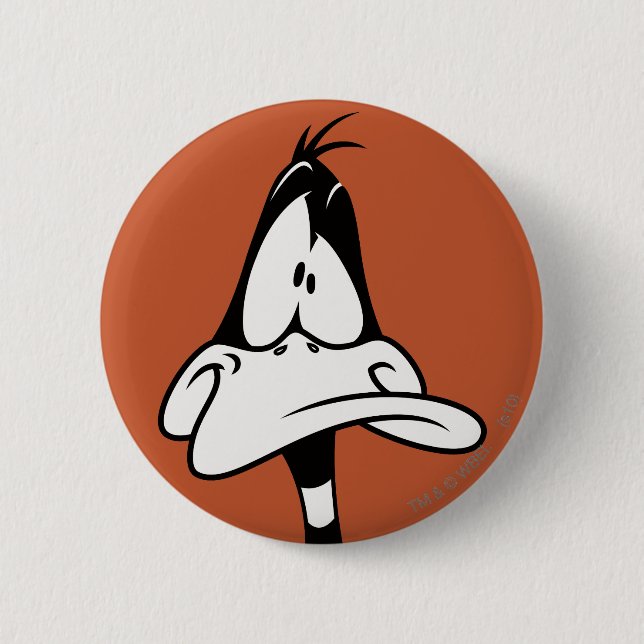 Bóton Redondo 5.08cm Rosto Confuso do DAFFY DUCK™ (Frente)