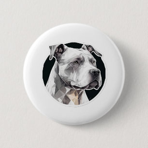 Bóton Redondo 5.08cm Rosto de cão Pitbull