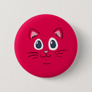 Bóton Redondo 5.08cm Rosto de Gatinho Fofo