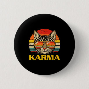 Bóton Redondo 5.08cm Rosto de Gato Óculos Karma Gatinho Engraçado Gato