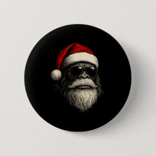 Bóton Redondo 5.08cm Rosto de Pé Grande Olha para o Papai Noel Natal Di