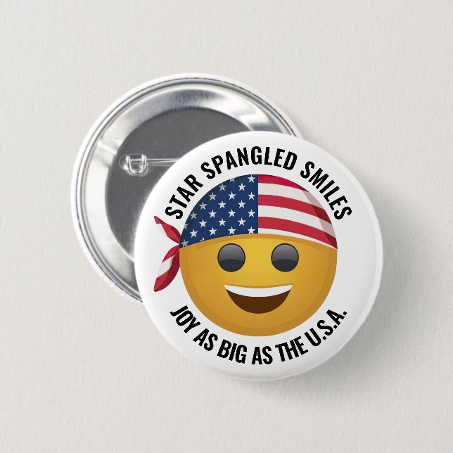 Bóton Redondo 5.08cm Rosto Emoji Amarelo (Frente & Verso)