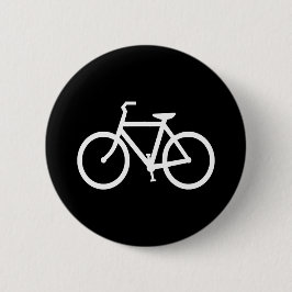 Bóton Redondo 5.08cm Rota de Bicicleta Branca