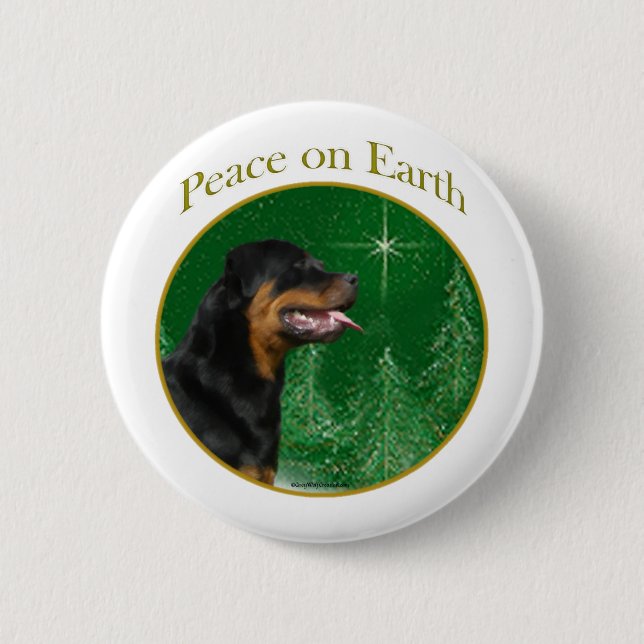Bóton Redondo 5.08cm Rottweiler Peace (Frente)