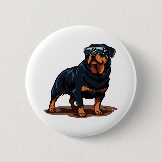 Bóton Redondo 5.08cm Rottweiler The Gent (Frente)