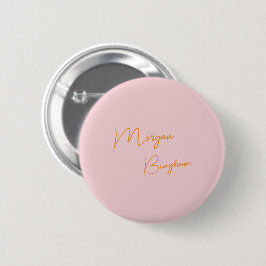 Bóton Redondo 5.08cm Rótulo monograma minimalista rosa