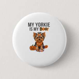 Bóton Redondo 5.08cm Roupa de Halloween para Yorkie Meu Yorkie é Meu C