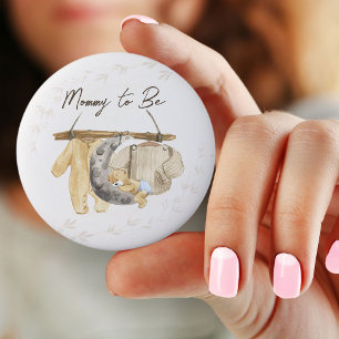 Bóton Redondo 5.08cm Roupas de Bebê Doces Neutras para Mamãe Futurista