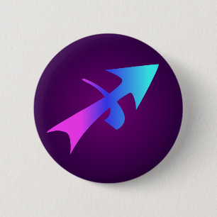 Bóton Redondo 5.08cm Roxo azul do Aqua do rosa da seta do Sagitário em